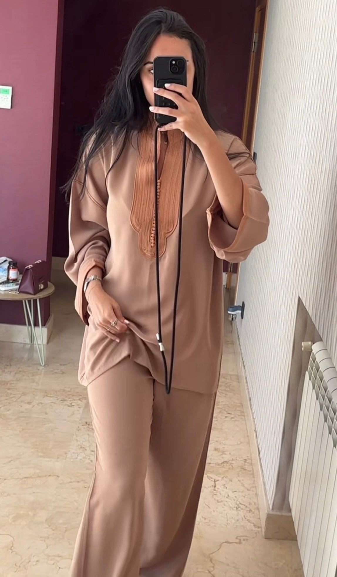 Long-Sleeve Set — Camel
